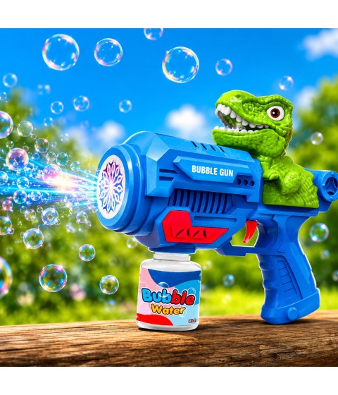 Kids Bubble Gun with Music & Sound Effects – Leak-Proof, Powerful Bubble Blower with Solution | Perfect Outdoor Toy for Boys & Girls – Blue