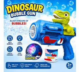 Kids Bubble Gun with Music & Sound Effects – Leak-Proof, Powerful Bubble Blower with Solution | Perfect Outdoor Toy for Boys & Girls – Blue