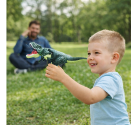 Roaring Dinosaur Toy for Kids with LED Light-Up Mouth – Rotating & Swinging Head, Tail Movement, Realistic Action-Multicolor