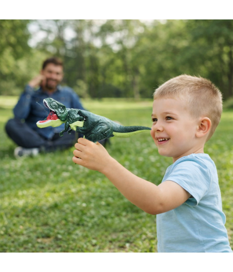 Roaring Dinosaur Toy for Kids with LED Light-Up Mouth – Rotating & Swinging Head, Tail Movement, Realistic Action-Multicolor