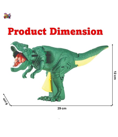 Roaring Dinosaur Toy for Kids with LED Light-Up Mouth – Rotating & Swinging Head, Tail Movement, Realistic Action-Multicolor