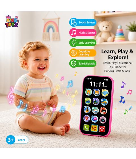 KINGTOYZ Kids Musical Touch Screen Phone Toy with Interactive Sounds