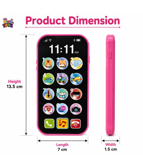 KINGTOYZ Kids Musical Touch Screen Phone Toy with Interactive Sounds