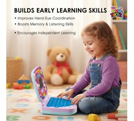 Battery Operated Educational Learning Laptop Toy with LED Display and Music Effect | Babies/Boys/Toddlers
