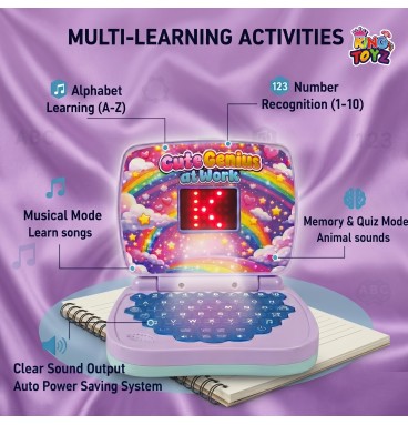 Battery Operated Educational Learning Laptop Toy w..