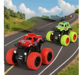 Pack of 2  Friction Powered Mini Monster Trucks| Durable Alloy & Non-Toxic Plastic Car Toys | Educational Toy Vehicles with Non-Slip Tires for Kids/Gifts/Toddlers (Color As Per Stock) 