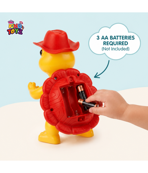 KINGTOYZ Musical Dancing Tortoise Toy with Guitar & LED Lights for Kids