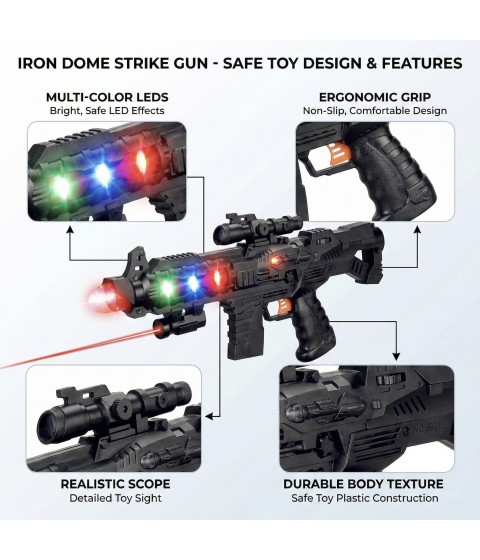 Battery Operated 3D Projection Strike Toy Gun with Vibrant Light & Sound Effects for Kids/Gifts/Toddlers