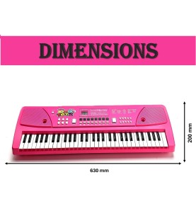 61-Key Electronic Piano Keyboard with Microphone & Speaker| 16 Tones, 10 Rhythms, 8 Percussions, Demo Modes & Song Recording | USB Powered Digital Piano for Kids (Pink)