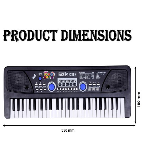 49-Key Electronic Keyboard Piano with Microphone | Portable Digital Piano for Kids & Beginners | Includes Rhythms, Tones & Learning Features | Ideal for Practice & Gifting (Black)