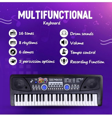 49-Key Electronic Keyboard Piano with Microphone |..