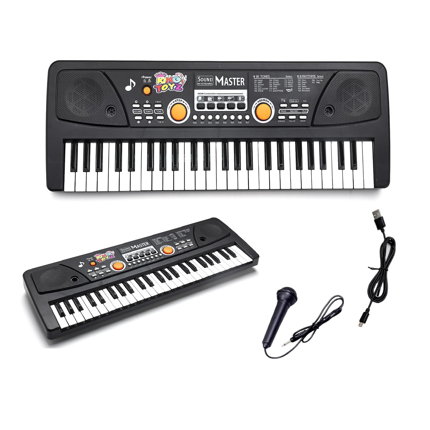 49-Key Electronic Keyboard Piano with Microphone | Portable Digital Piano for Kids & Beginners | Includes Rhythms, Tones & Learning Features | Ideal for Practice & Gifting (Black)