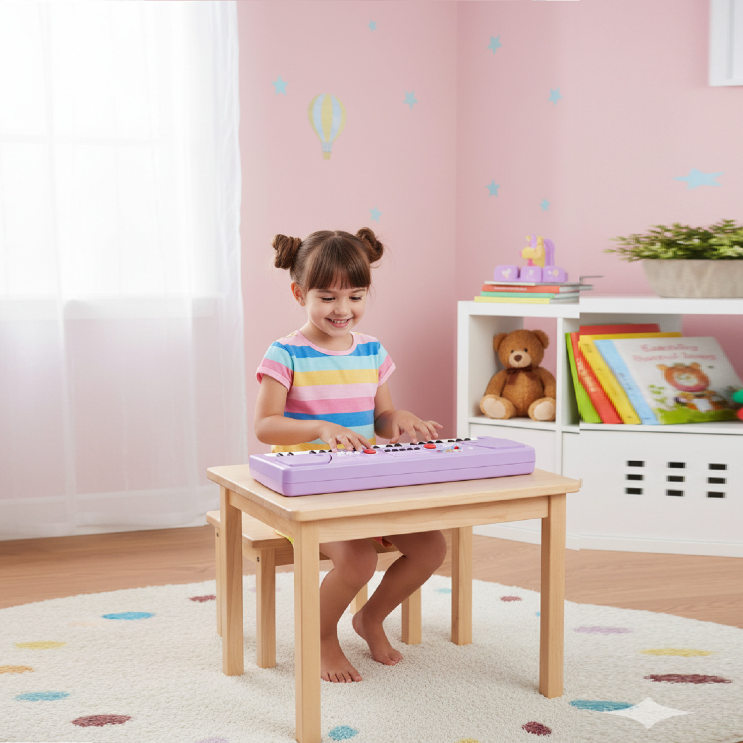 49-Key Electronic Keyboard Piano with Microphone | Portable Digital Piano for Kids & Beginners | Includes Rhythms, Tones & Learning Features | Ideal for Practice & Gifting (Purple)