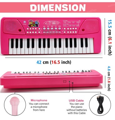 Kids Piano Keyboard with Microphone | 37 Keys Elec..