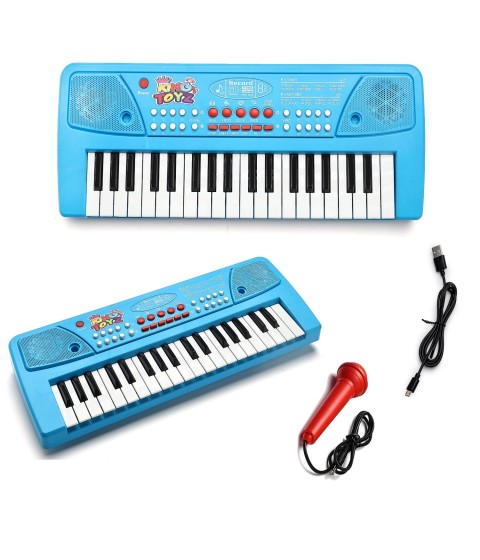 37-Key Electronic Keyboard Piano with Microphone | Portable Digital Piano for Kids & Beginners | Includes Rhythms, Tones & Learning Features | Ideal for Practice & Gifting (Sky Blue)