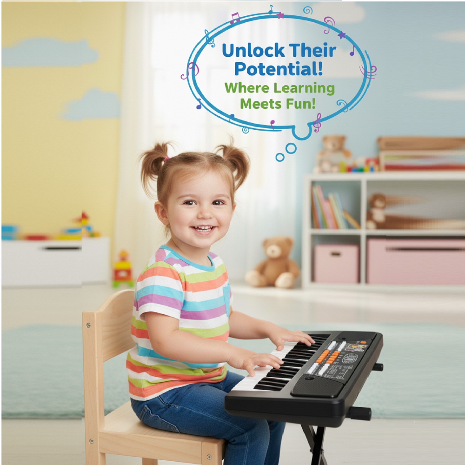 37-Key Electronic Keyboard Piano with Microphone | Portable Digital Piano for Kids & Beginners | Includes Rhythms, Tones & Learning Features | Ideal for Practice & Gifting (Black)