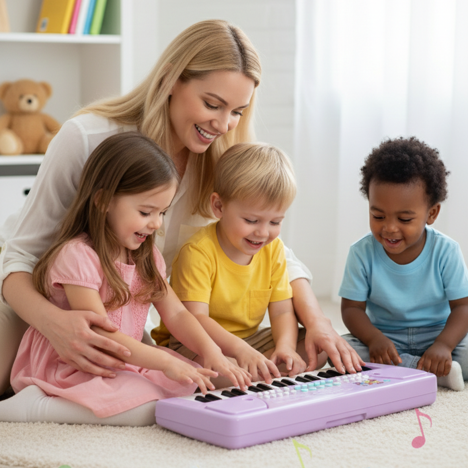 37-Key Electronic Keyboard Piano with Microphone | Portable Digital Piano for Kids & Beginners | Includes Rhythms, Tones & Learning Features | Ideal for Practice & Gifting (Purple)