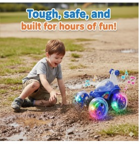 Rechargeable 5 Functions 360° Rotating & Rolling Stunt Car Toy with USB Cable & Remote Controller for Kids/Gifts/Toddlers (Color As Per Stock) 