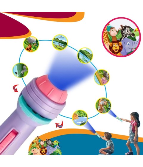 3 Slides 24 Patterns Mini Projector Torch Toy Slide Flashlight Projector Torch for Kids/Gifts/Toddlers 