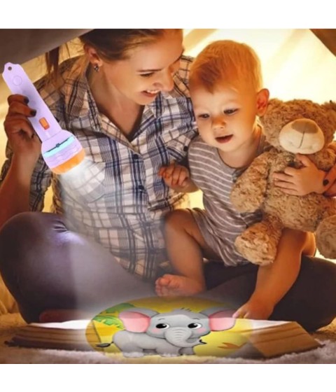 3 Slides 24 Patterns Mini Projector Torch Toy Slide Flashlight Projector Torch for Kids/Gifts/Toddlers 