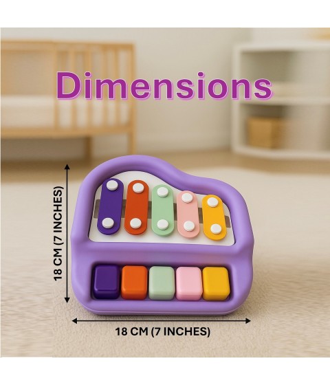 2-in-1 Piano Xylophone for Kids – 5-Key Musical Toy with Mallets